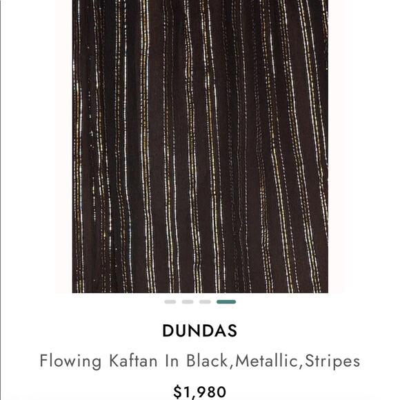 NWT DUNDAS Black Metallic Flowing Kaftan - Picture 4 of 6